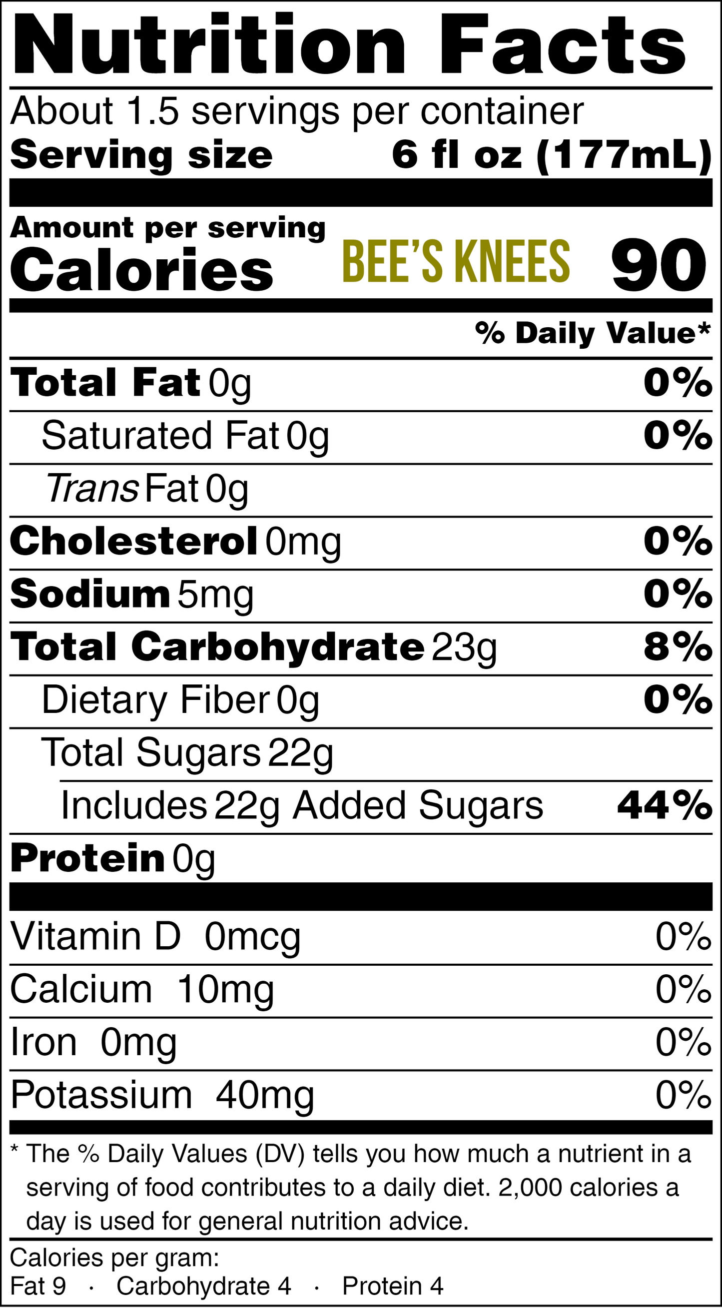 Bee's Knees Slim Can 4-pack (33.6oz)